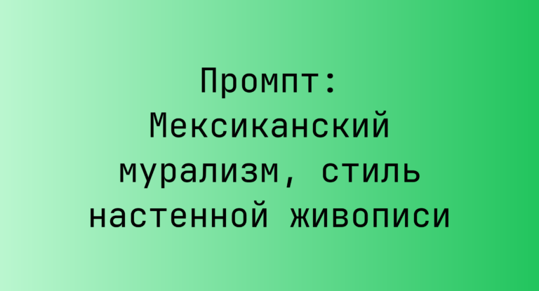 Промпт: Мексиканский мурализм, стиль настенной живописи