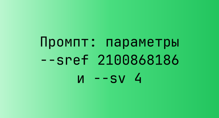 Промпт: параметры –sref 2100868186 и –sv 4
