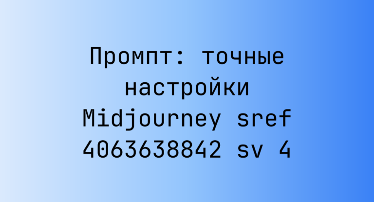 Промпт: точные настройки Midjourney sref 4063638842 sv 4
