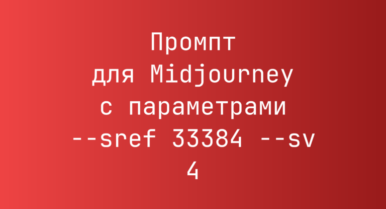 Промпт для Midjourney с параметрами –sref 33384 –sv 4
