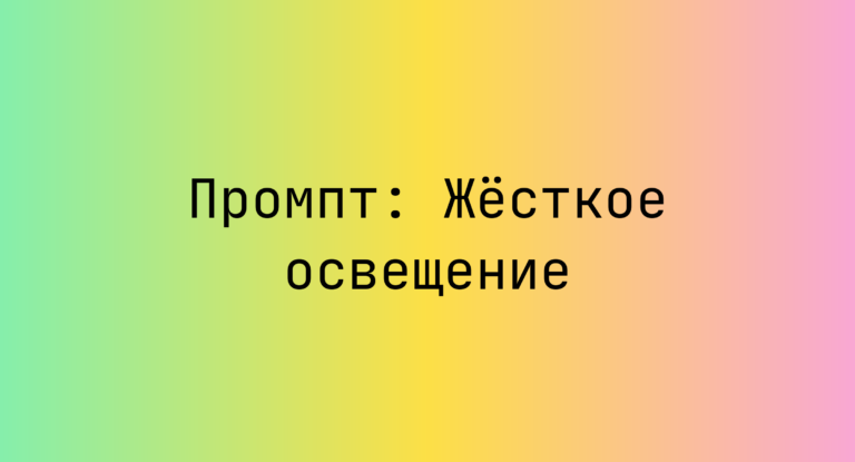 Промпт: Жесткое освещение