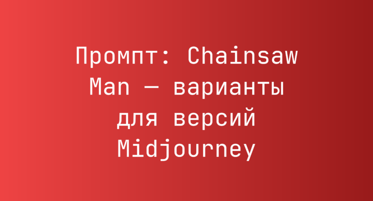 Промпт: Chainsaw Man — варианты для версий Midjourney