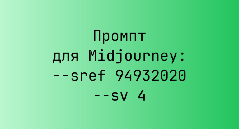 Промпт для Midjourney: –sref 94932020 –sv 4
