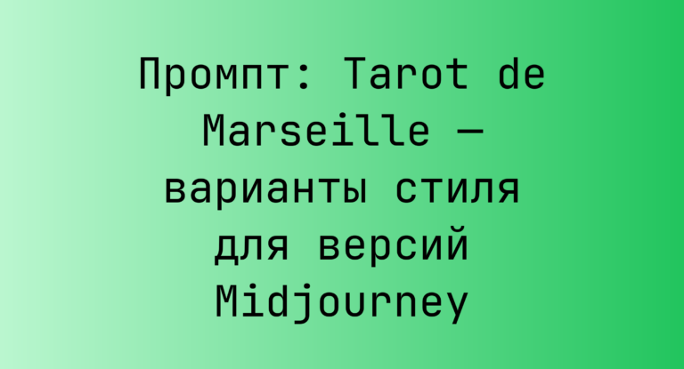 Промпт: Tarot de Marseille — варианты стиля для версий Midjourney