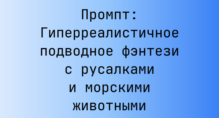 Промпт: Гиперреалистичное подводное фэнтези с русалками и морскими животными