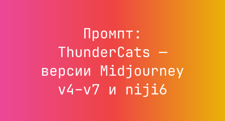 Промпт: ThunderCats — версии Midjourney v4–v7 и niji6