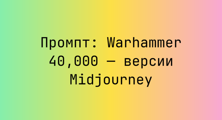 Промпт: Warhammer 40,000 — версии Midjourney