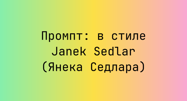 Промпт: в стиле Janek Sedlar (Янека Седлара)