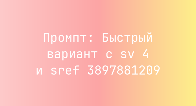 Промпт: Быстрый вариант с sv 4 и sref 3897881209