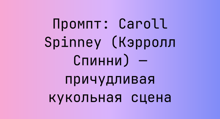 Промпт: Caroll Spinney (Кэрролл Спинни) — причудливая кукольная сцена