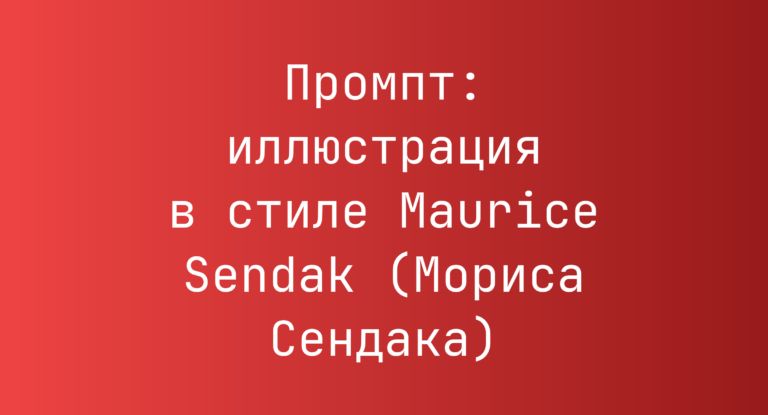 Промпт: иллюстрация в стиле Maurice Sendak (Мориса Сендака)