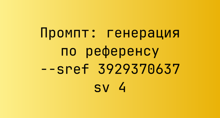 Промпт: генерация по референсу –sref 3929370637 sv 4