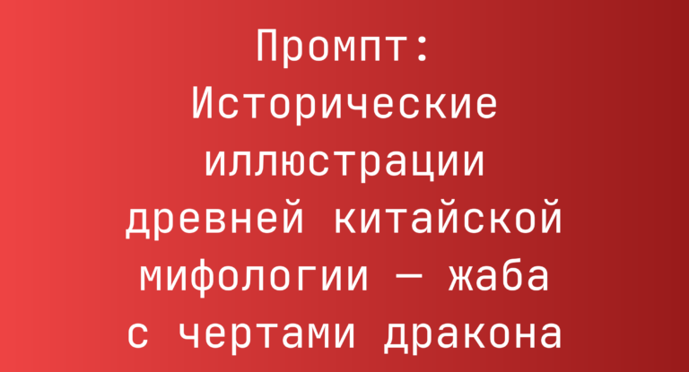 Промпт: Исторические иллюстрации древней китайской мифологии — жаба с чертами дракона