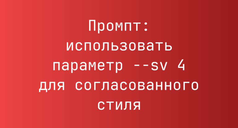 Промпт: использовать параметр –sv 4 для согласованного стиля