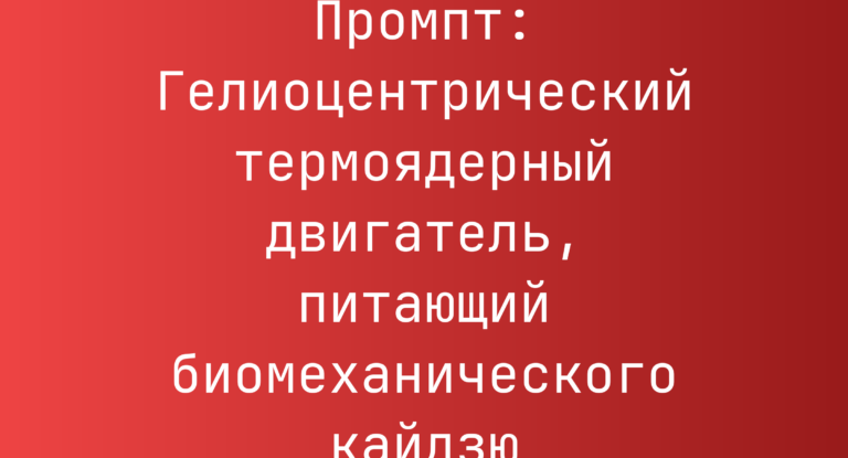 Промпт: Гелиоцентрический термоядерный двигатель, питающий биомеханического кайдзю