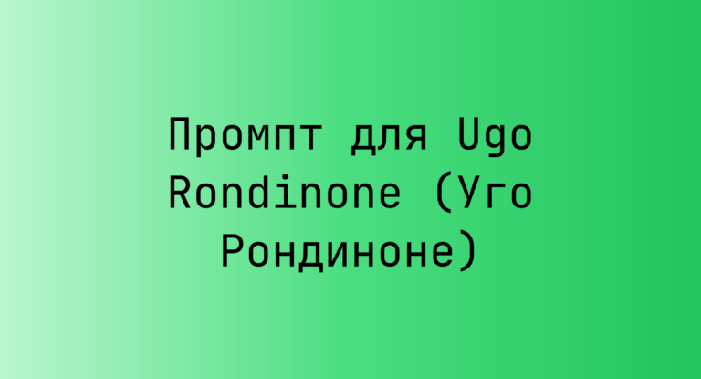 Промпт для Ugo Rondinone (Уго Рондиноне)
