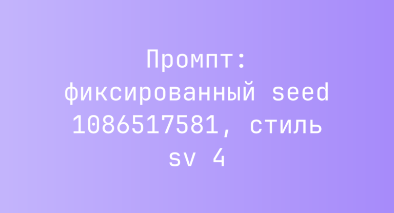 Промпт: фиксированный seed 1086517581, стиль sv 4