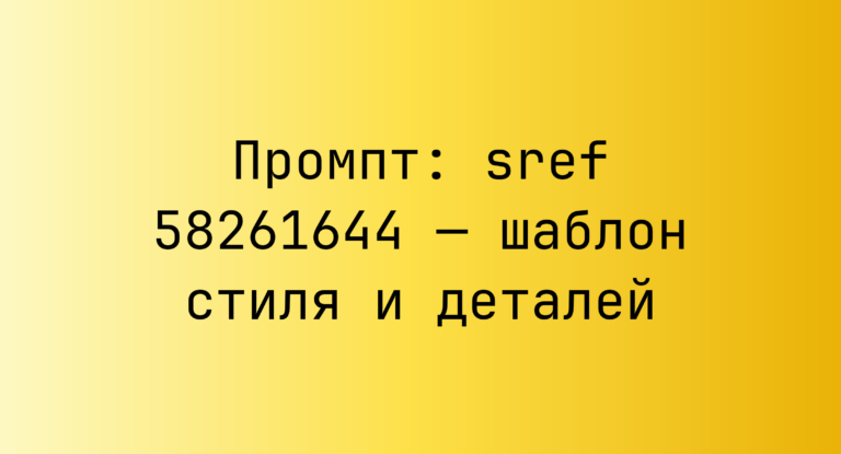 Промпт: sref 58261644 — шаблон стиля и деталей