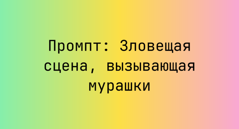 Промпт: Зловещая сцена, вызывающая мурашки