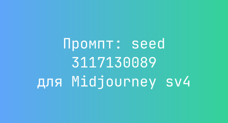 Промпт: seed 3117130089 для Midjourney sv4