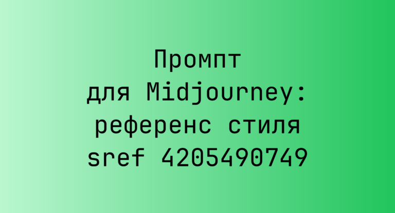 Промпт для Midjourney: референс стиля sref 4205490749