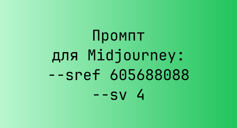 Промпт для Midjourney: –sref 605688088 –sv 4