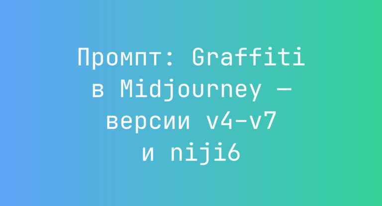 Промпт: Graffiti в Midjourney — версии v4–v7 и niji6