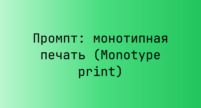 Промпт: монотипная печать (Monotype print)