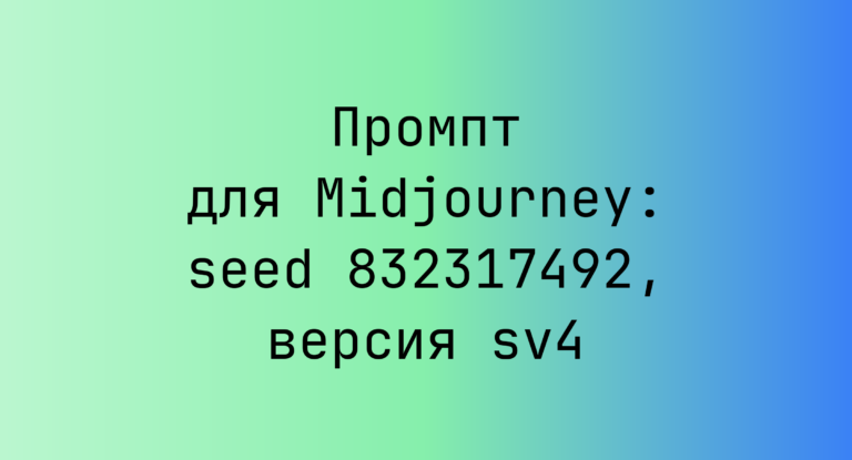 Промпт для Midjourney: seed 832317492, версия sv4
