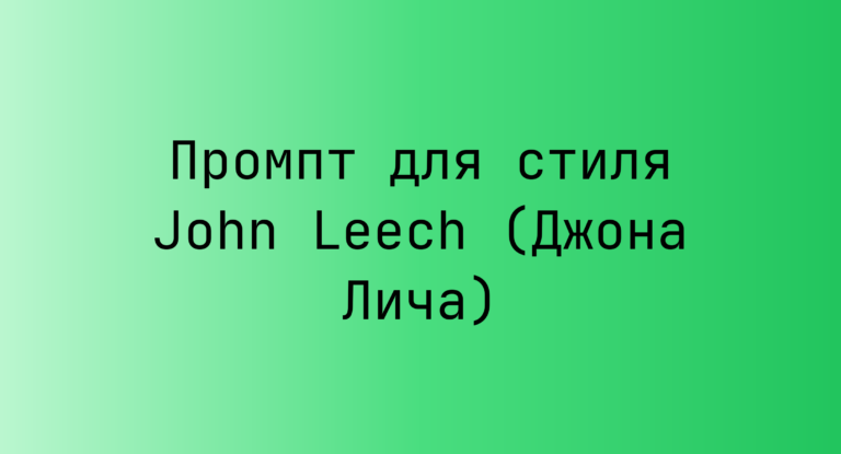 Промпт для стиля John Leech (Джона Лича)
