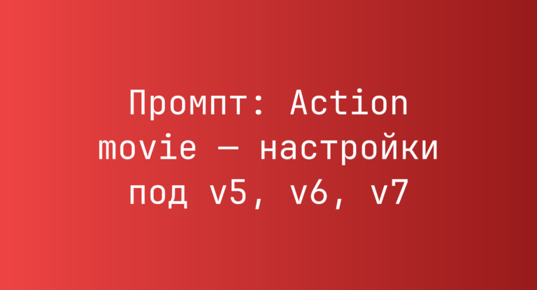 Промпт: Action movie — настройки под v5, v6, v7