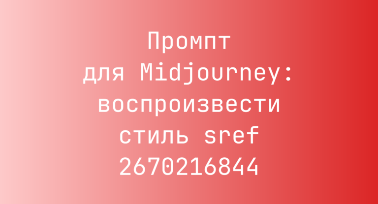 Промпт для Midjourney: воспроизвести стиль sref 2670216844