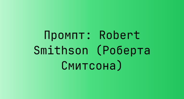 Промпт: Robert Smithson (Роберта Смитсона)
