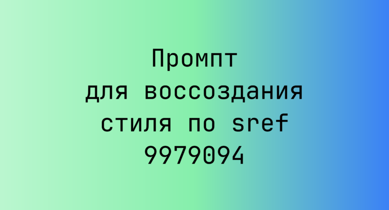 Промпт для воссоздания стиля по sref 9979094