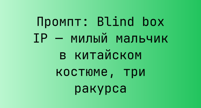 Промпт: Blind box IP — милый мальчик в китайском костюме, три ракурса
