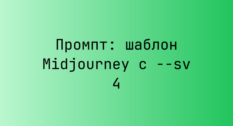 Промпт: шаблон Midjourney с –sv 4