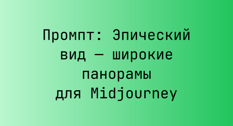 Промпт: Эпический вид — широкие панорамы для Midjourney