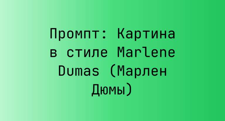 Промпт: Картина в стиле Marlene Dumas (Марлен Дюмы)