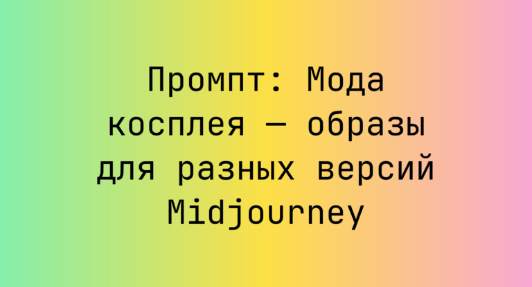 Промпт: Мода косплея — образы для разных версий Midjourney