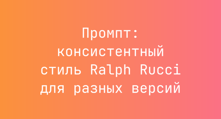 Промпт: консистентный стиль Ralph Rucci для разных версий
