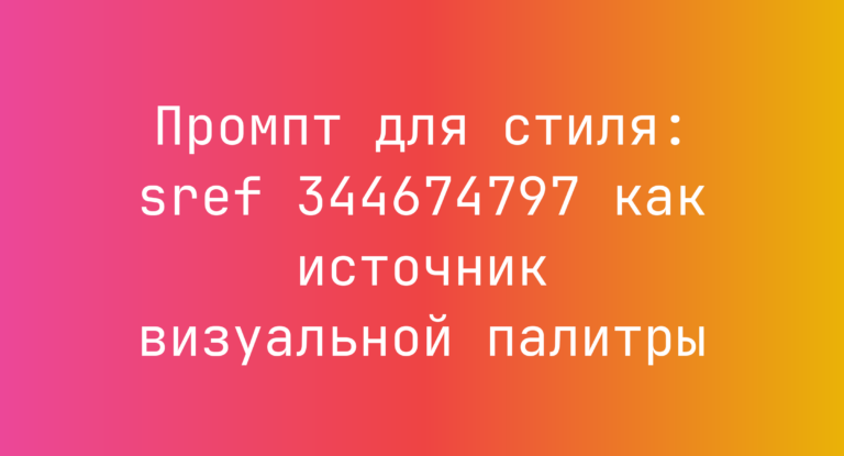 Промпт для стиля: sref 344674797 как источник визуальной палитры