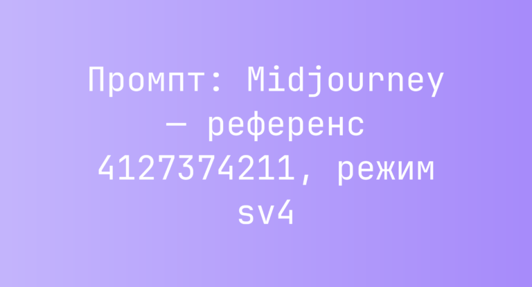 Промпт: Midjourney — референс 4127374211, режим sv4