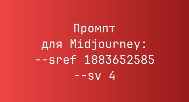 Промпт для Midjourney: –sref 1883652585 –sv 4