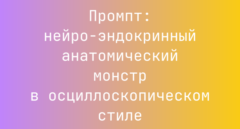 Промпт: нейро-эндокринный анатомический монстр в осциллоскопическом стиле