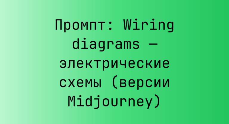 Промпт: Wiring diagrams — электрические схемы (версии Midjourney)