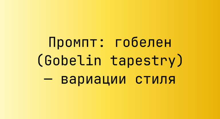 Промпт: гобелен (Gobelin tapestry) — вариации стиля