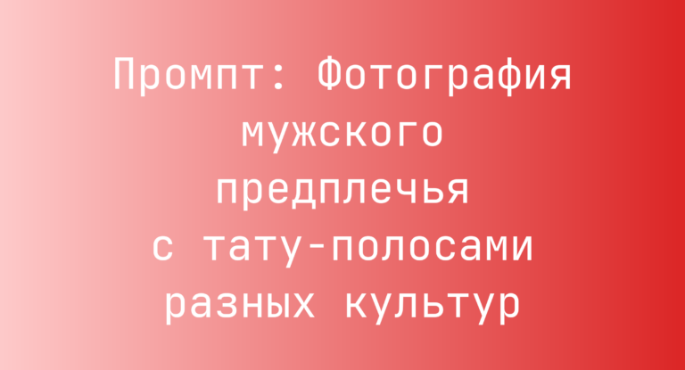 Промпт: Фотография мужского предплечья с тату-полосами разных культур