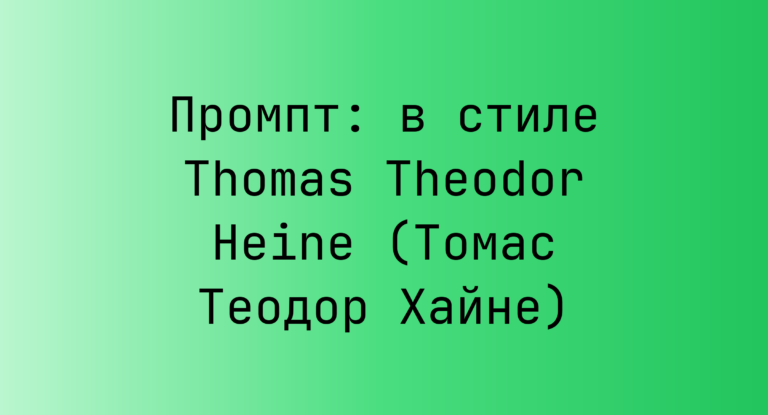 Промпт: в стиле Thomas Theodor Heine (Томас Теодор Хайне)