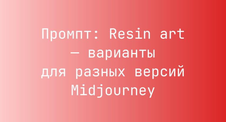 Промпт: Resin art — варианты для разных версий Midjourney