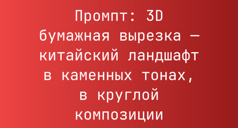 Промпт: 3D бумажная вырезка — китайский ландшафт в каменных тонах, в круглой композиции